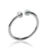 Open ring ELSA in rhodium-plated silver