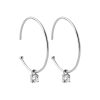 Ear hoops CLÉMENCE in rhodium-plated silver