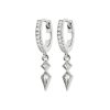 Ear hoops ALICIA in rhodium-plated silver