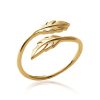 Open ring FLORA in gold-plated