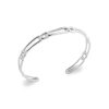 Open Bangle OLIVIA in rhodium-plated silver
