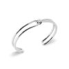 Open Bangle MAÉ in rhodium-plated silver