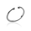 Open ring JULIA in rhodium-plated silver