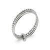 Ring AURORE in rhodium-plated silver