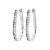 EARRINGS HOOPS IN RHODIUM SILVER