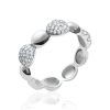Bague en argent rhodié et zirconium