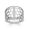 Bague en argent rhodié et zirconium