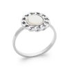 Bague en argent rhodié et nacre