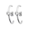 Boucle D'Oreille Unitaire en argent rhodié et zirconium