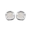 Boucles d'oreilles en argent rhodié et zirconium