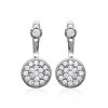 Boucles d'oreilles en argent rhodié et zirconium
