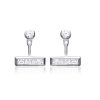 Boucles d'oreilles en argent rhodié et zirconium