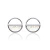 Boucles d'oreilles en argent rhodié et nacre et zirconium