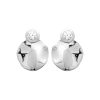 Boucles d'oreilles en argent rhodié et zirconium