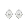 Boucles d'oreilles en argent rhodié et nacre