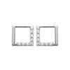 Boucles d'oreilles en argent rhodié et zirconium
