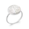 Bague en argent rhodié et nacre