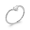 Bague en argent rhodié et zirconium