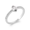 Bague en argent rhodié et zirconium