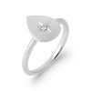 Bague en argent rhodié et zirconium
