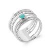 Bague en argent rhodié et Amazonite