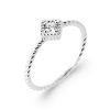 Bague en argent rhodié et zirconium