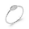 Bague en argent rhodié et zirconium